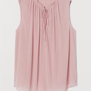 H&M Powder Pink Smocked Sleeveless Blouse NWT